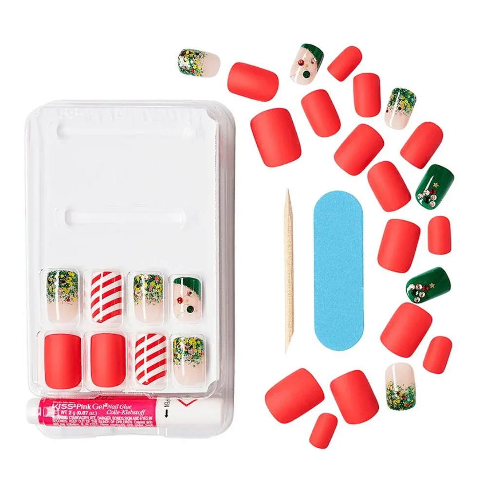 KISS Special Design Limited Edition Nails / Short Length - My Santa Claus